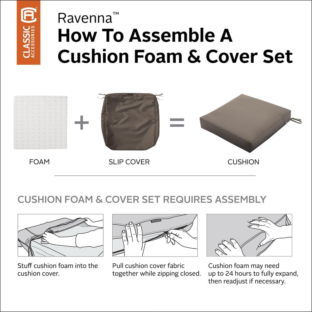 Ravenna Dark Taupe Water-Resistant Outdoor Seat Cushion