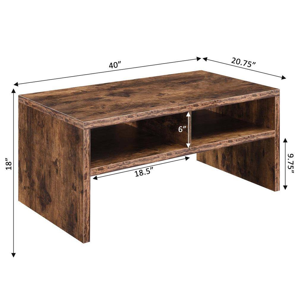 Espresso Northfield Admiral 40" Rectangular Coffee Table with Shelves