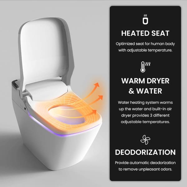 VOVO Stylement Tankless Smart Bidet One-Piece Toilet with UV LED Auto Flush & Heated Seat