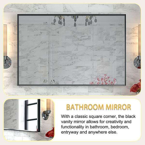 36 in. W x 30 in. H Large Rectangular Aluminium Framed Wall 
