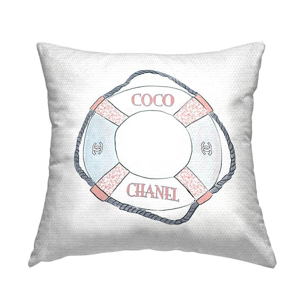 Fashion Brand Buoy Nautical Glam Brand White Square Outdoor Throw Pillow
