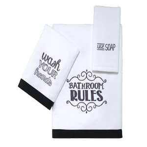 3-Piece Optic White Chalk It Up Cotton Towel Set
