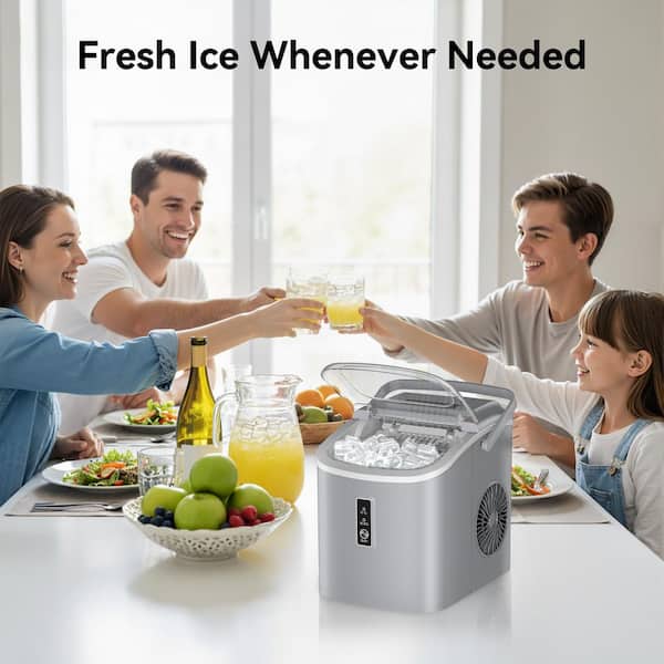9.4 in. 26.5lb/24H Bullet Ice Countertop Portable Ice Maker in