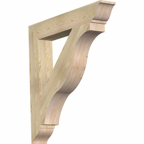 Ekena Millwork 6 in. x 42 in. x 42 in. Douglas Fir Funston Traditional Rough Sawn Bracket