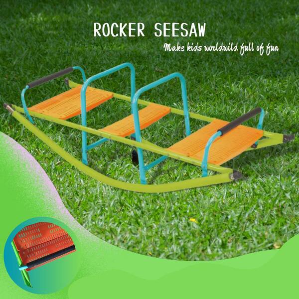 2-Piece Seesaw Seat Pad Replacement - Blue Plastic Playground Equipment Parts Easy Installation