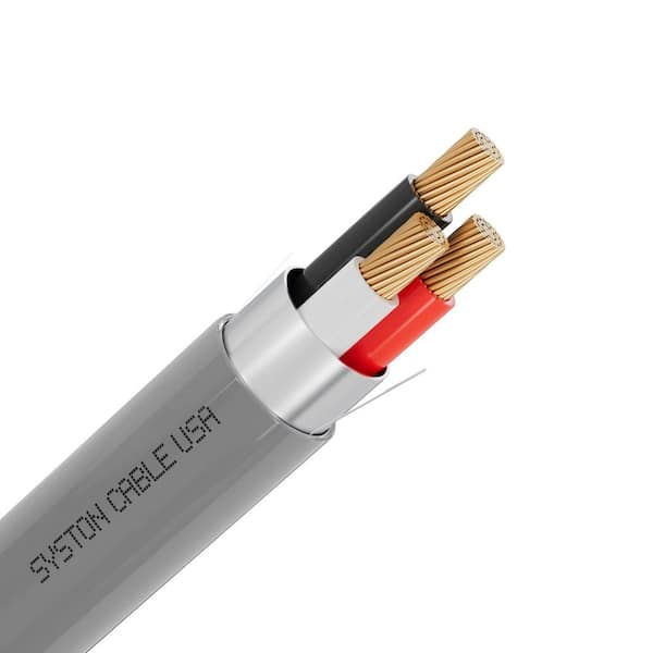 100 ft. 18/3 Gray CMR Shielded Stranded Copper Low Voltage Security/Alarm/Control Wire Riser Rated UV Resistant UL/ETL