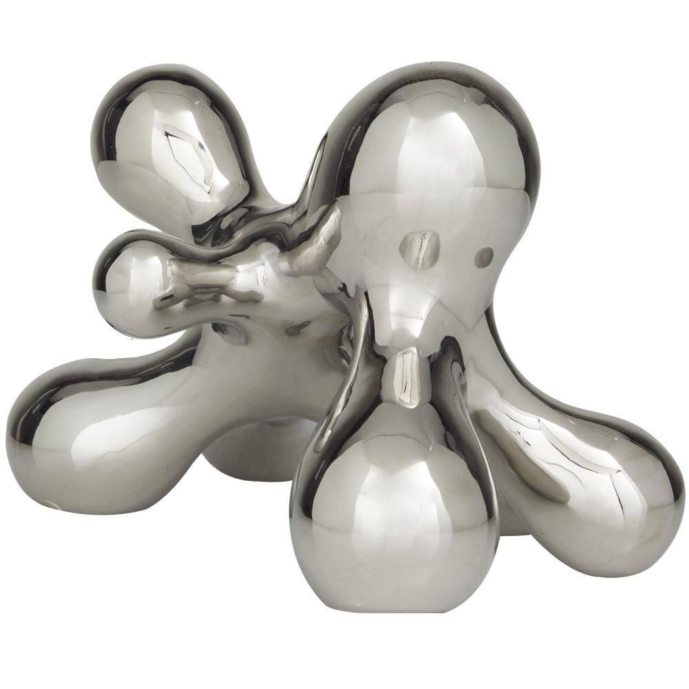 Silver Porcelain Abstract Decorative Sculpture
