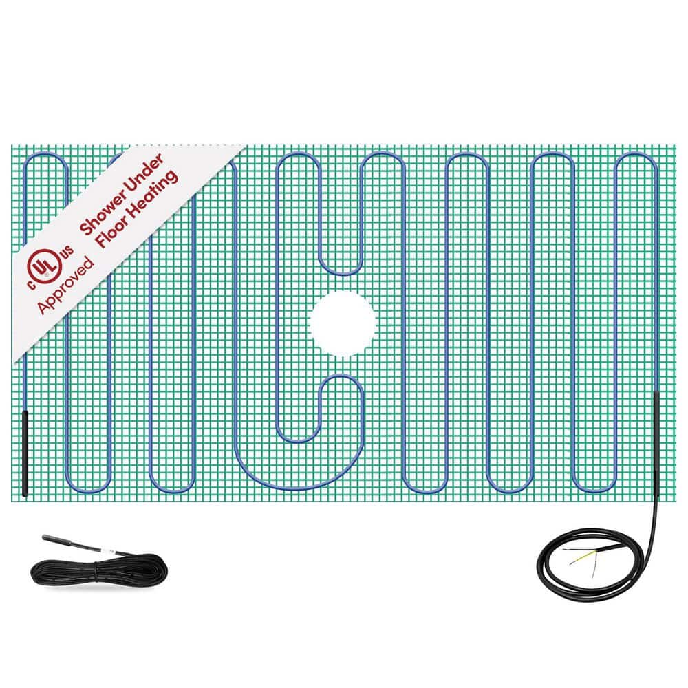 TempZone 3 ft. x 60 in. 120-Volt Radiant Floor Heating Mat for Shower (Covers 15 sq. ft.) price history on PriceWatchPro