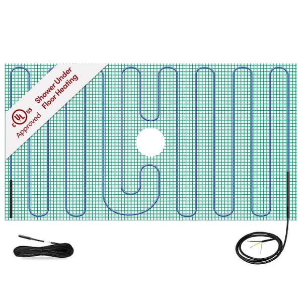 WarmlyYours TempZone 3 ft. x 60 in. 120-Volt Radiant Floor Heating Mat for Shower (Covers 15 sq. ft.)