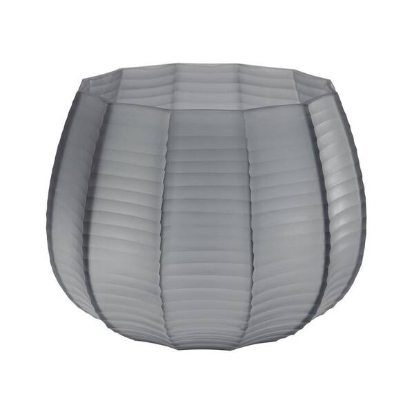 Titan Lighting Stacked Cuts 7 in. Glass Decorative Vase in Gray