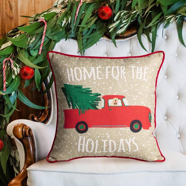 Home Reflections 18 Holiday Dec Pillows - 1 LED, 1 Solid 