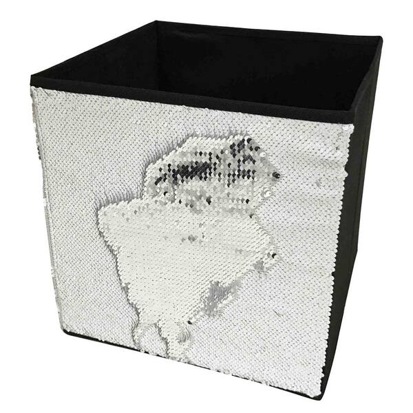 Home Basics 12 in. H x 12 in. W x 12 in. D White Fabric Cube Storage Bin