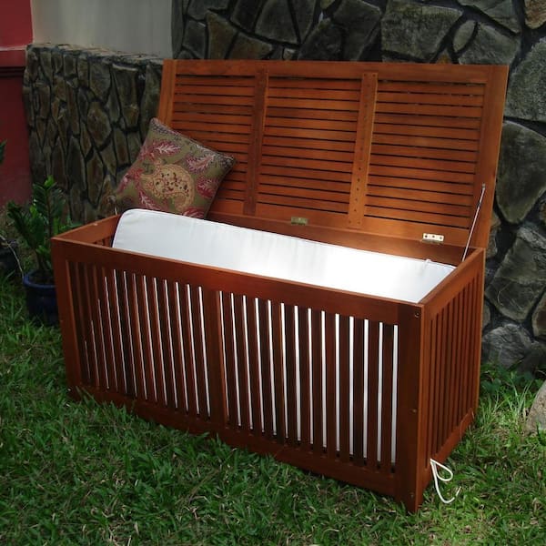 Vifah 120 Gal. Eco-Friendly Wood Deck Storage Box
