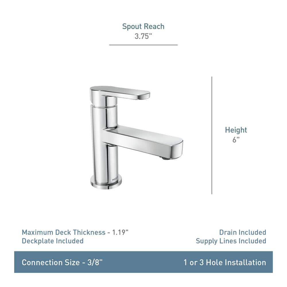 Laris Chrome Single Handle Modern Bathroom Faucet