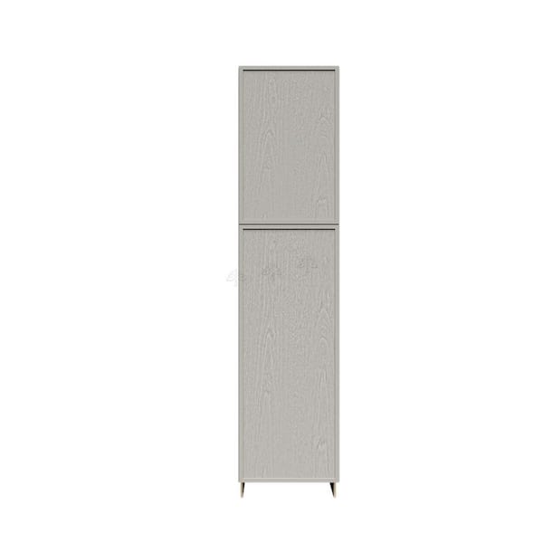 Slim Shaker Assembled 18 in. W x 96 in. H x 27 in. D Pantry Kitchen Cabinet in Gray