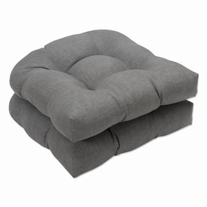 Solid 19 x 19 Outdoor Dining Chair Cushion in Grey (Set of 2)