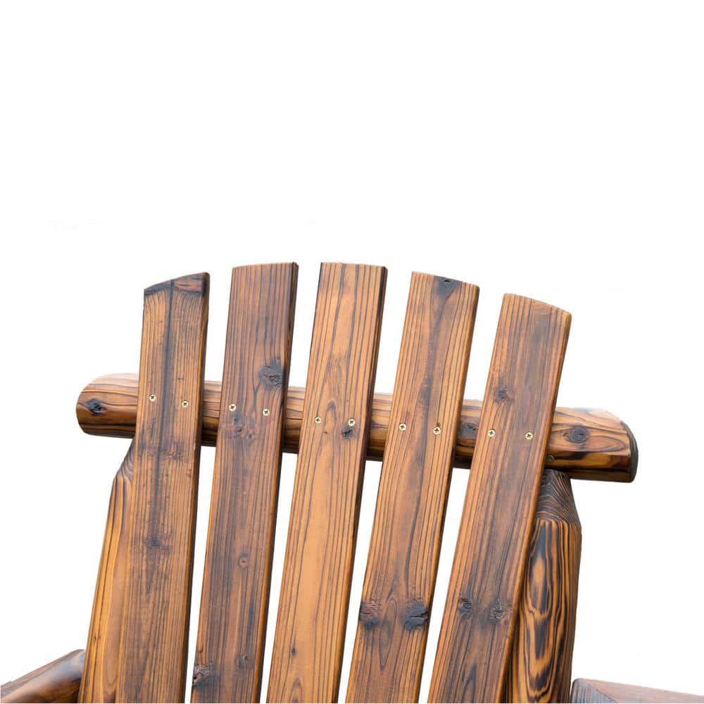 Rustic Brown Fir Wood Double Adirondack Loveseat with Ice Bucket