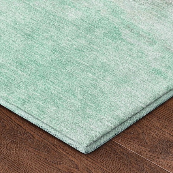 Mayfield Premium Machine Washable Abstract AMF2443 Mint 10 ft. x 14 ft. Area Rug