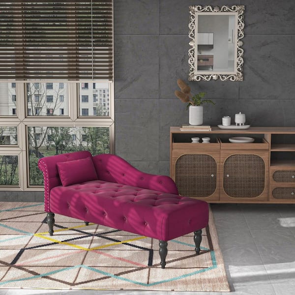 60.6 in. W Rolled arm Velvet Straight Nailhead Trim Sofa in Purple