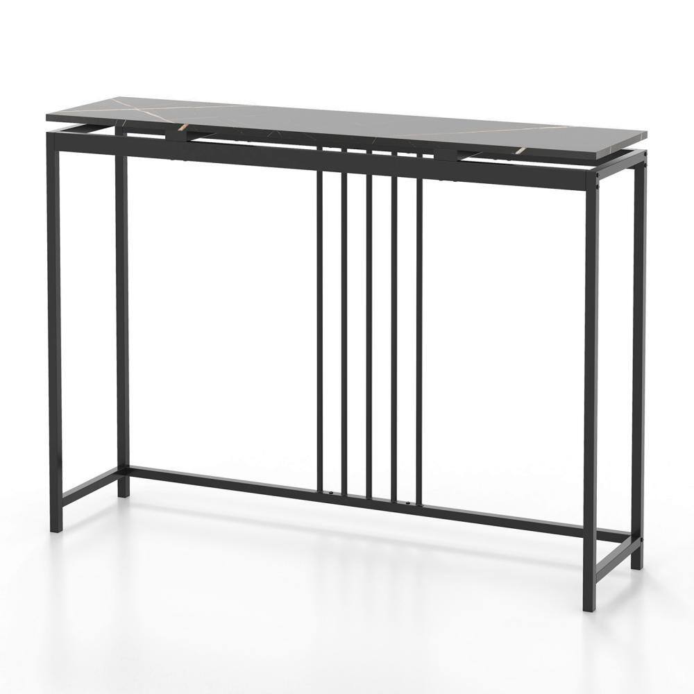 Costway 48 in. Black Rectangle Wood Console Table Entrance Couch Table