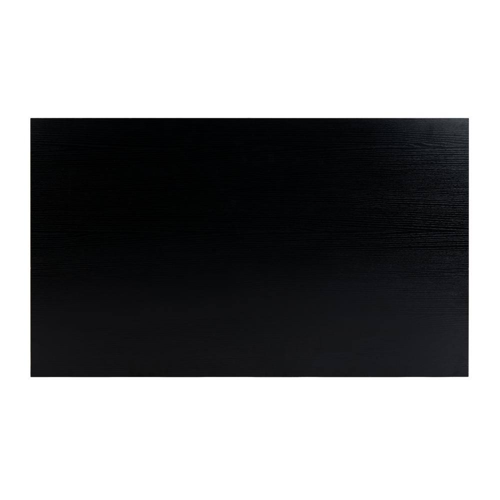 Rectangular Black and Gold Wood Metal Coffee Table with Storage