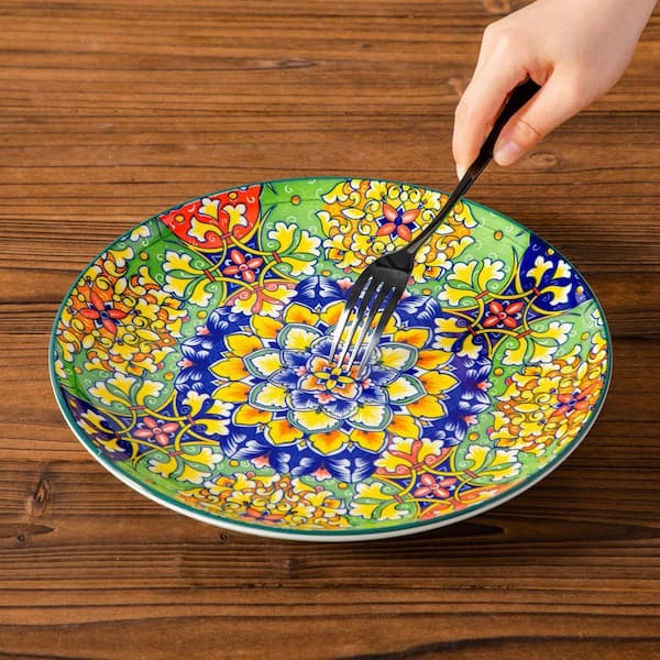 vancasso 12-Piece Multi-Colored Porcelain Dinnerware Set Service