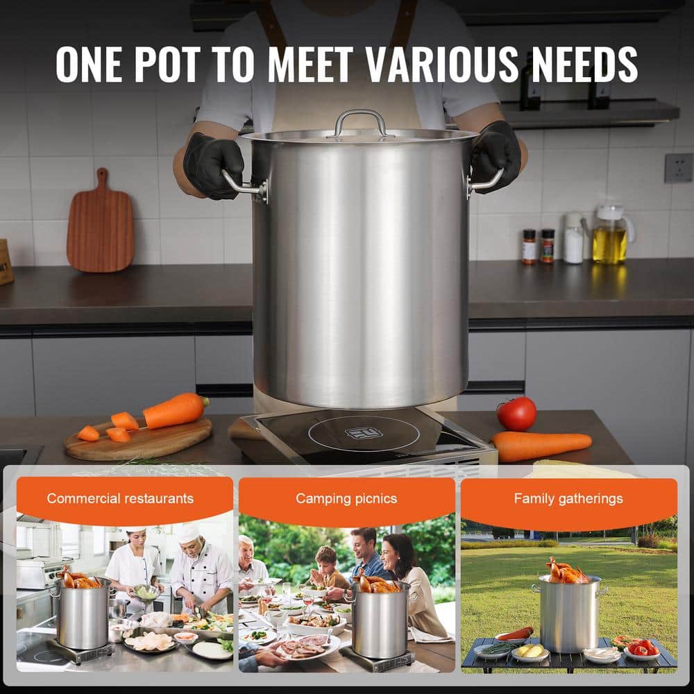 Large 42 qt Stainless Steel Multipurpose Stockpot with Lid