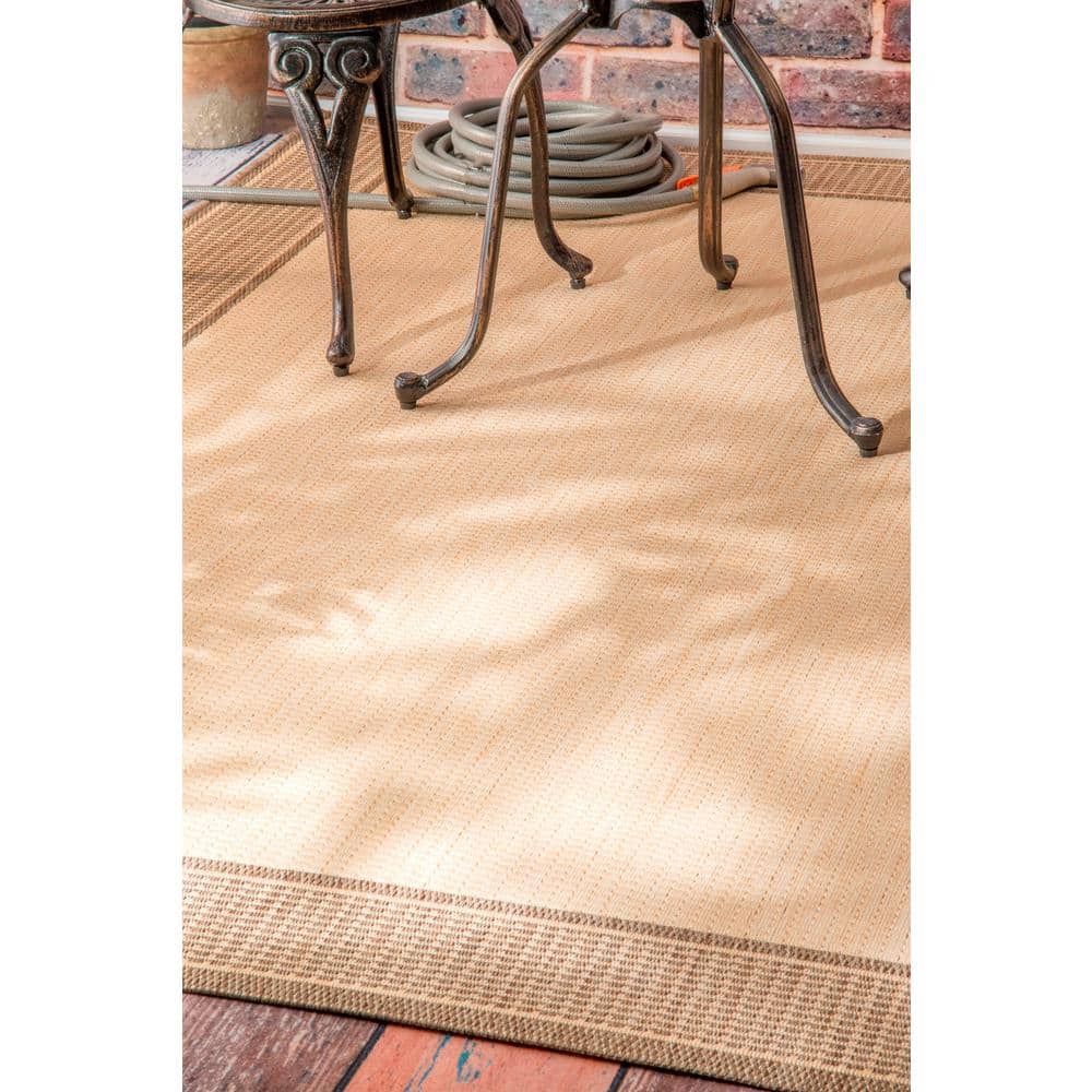 Handmade Oval Beige 5' x 7' Easy-Care Synthetic Area Rug