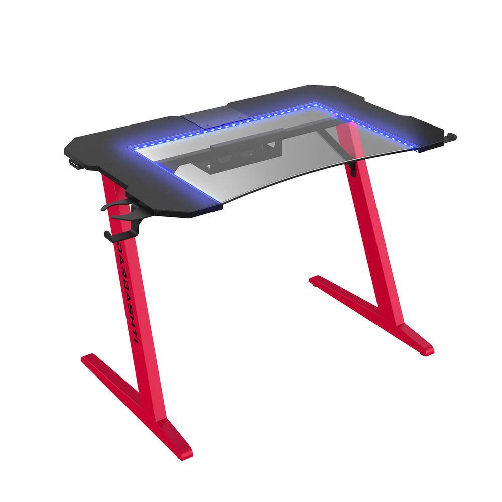 Dardashti Z1 - 21 45.75 Rectangle Ruby Red Metal Computer Gaming Desk