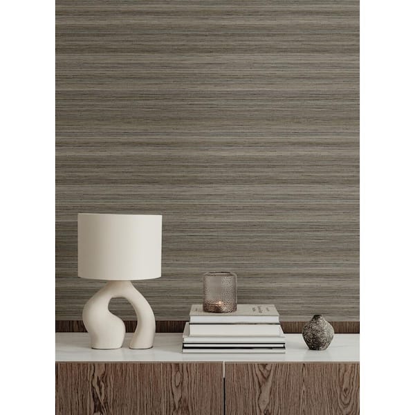 60.75 sq. ft. Brown Meiya Embossed Vinyl Unpasted Wallpaper Roll