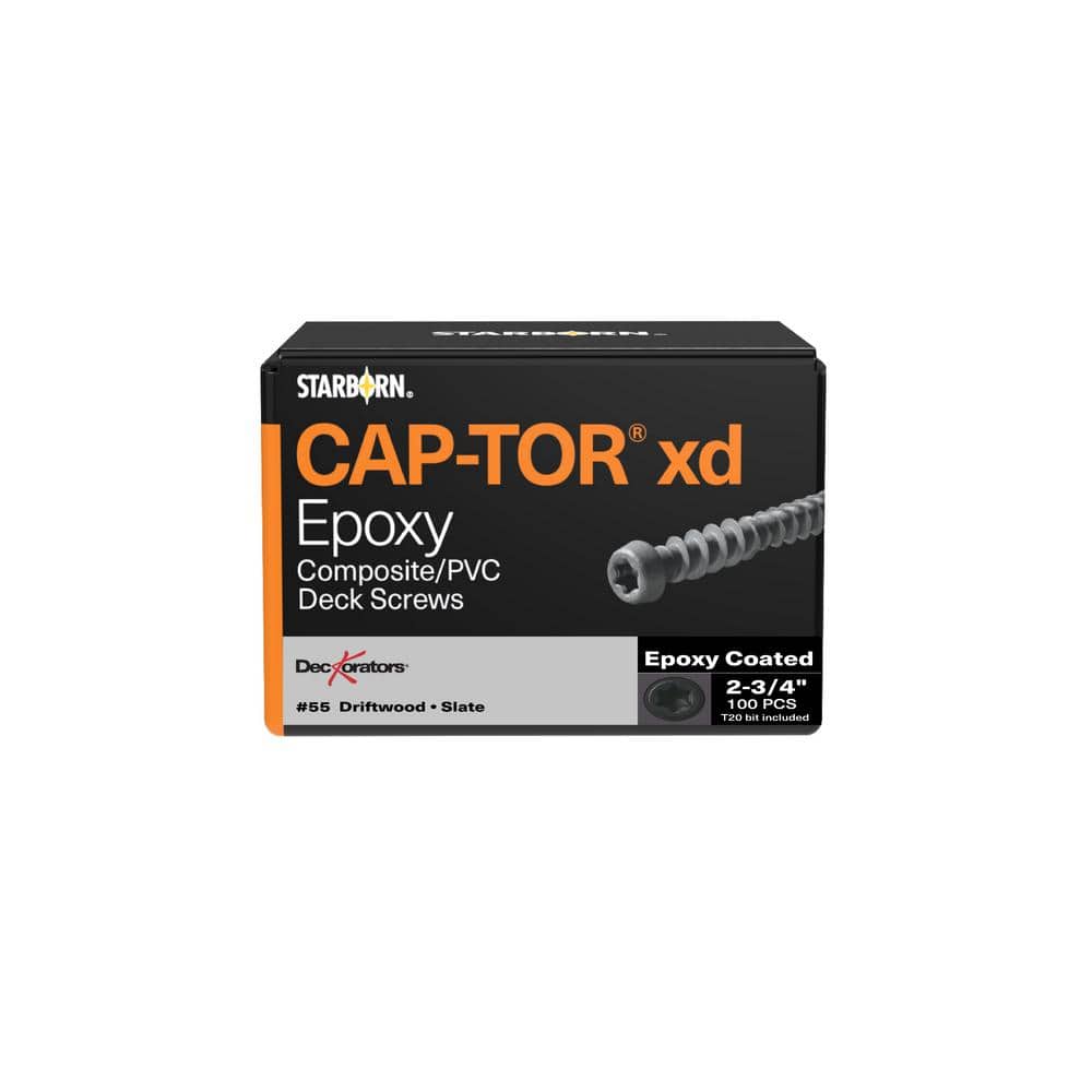 "#10 x 2-3/4 in. Star Trim Head Epoxy Coated Steel Composite Deck Screws Dark Slate #55 (100-pieces)" price history on PriceWatchPro