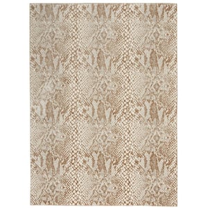 Solace Ivory/Beige 5 ft. x 7 ft. Abstract Contemporary Area Rug