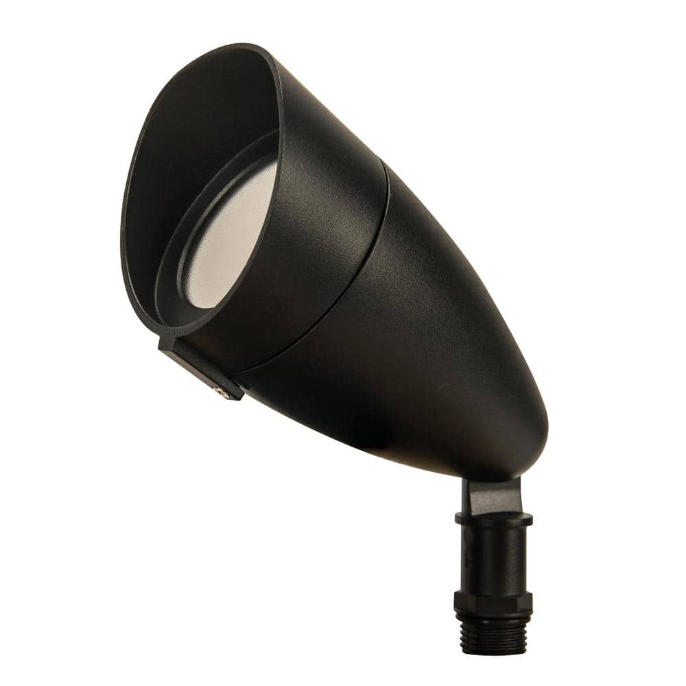 120-Volt to 277-Volt 14-Watt 1100 Lumens Black Integrated LED Outdoor Flood