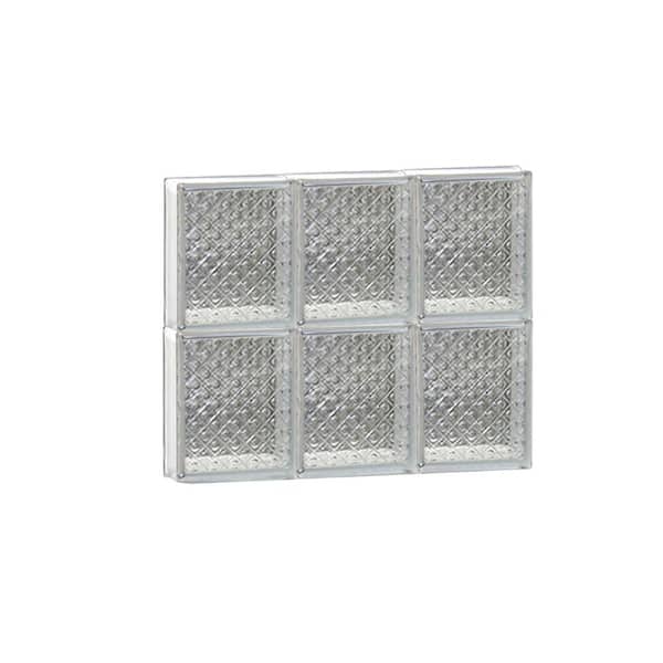 Clearly Secure 17.25 in. x 15.5 in. x 3.125 in. Frameless Diamond Pattern Non-Vented Glass Block Window