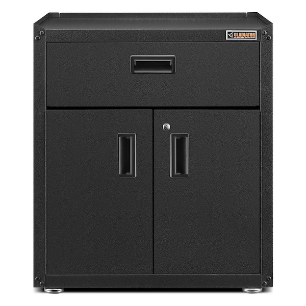 28 in. W x 31 in. H x 18 in. D 1-Shelf 3/4-Door Modular GearBox Freestanding Cabinet in Hammered Granite
