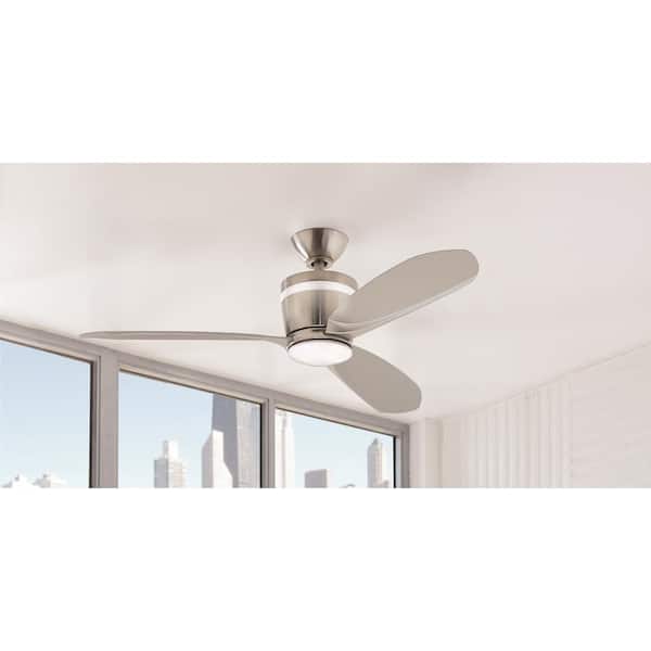 Home Decorators Federigo 48" Brushed Nickel Ceiling Fan W Light & Remote *NEW* 