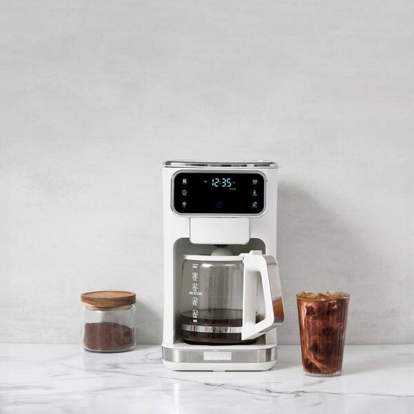 White 12-Cup Drip Coffee Maker – 1.8L Filter Machine With Removable Basket – Free Shipping