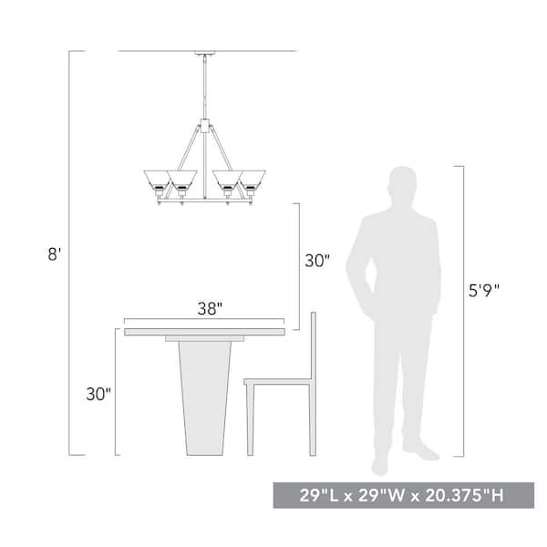 Golden Lighting - Orwell 6-Light Matte Black Modern Chandelier with Clear Glass Shades