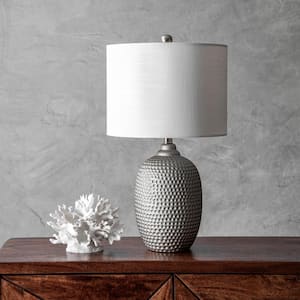 Oakland 21 in. Gray Contemporary Table Lamp, Dimmable