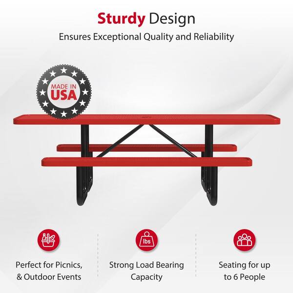Leisure Craft 8 ft. Rectangle ADA Accessible Portable Outdoor