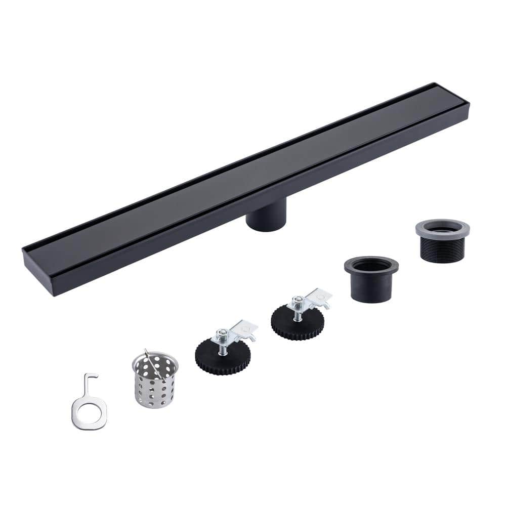 24 in. Linear Grid Shower Drain in Matte Black price history on PriceWatchPro