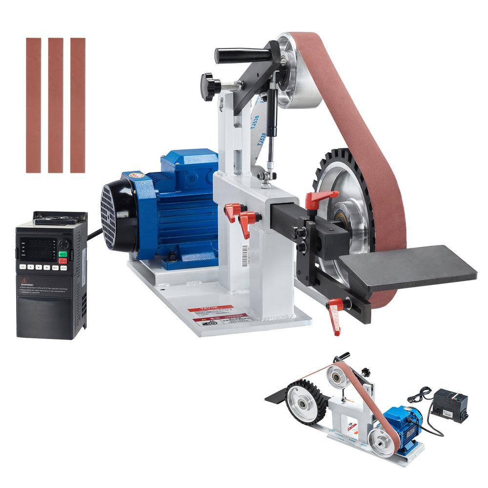 VEVOR Belt Grinder Sander, 72 x 2-in. Variable Speed Belt Polisher with  VFD, 1,500W 2HP Polishing Grinding Machine SDMC1500W722VBGPTV1 - The Home  