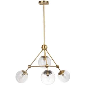 Bain 4-Light Gold Sputnik Globe Hanging Pendant Lighting