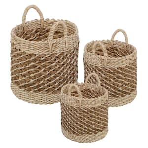 Coastal Collection 15.75 in. x 15.75 in. x 15.75 in. Stackable Woven Storage Bin (3-Pack)