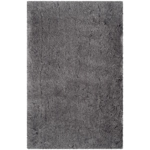 Arctic Shag Gray 3 ft. x 5 ft. Solid Area Rug