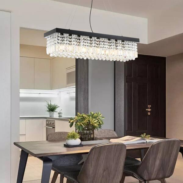 SILJOY 40 in. Modern Chandelier 8-Light 