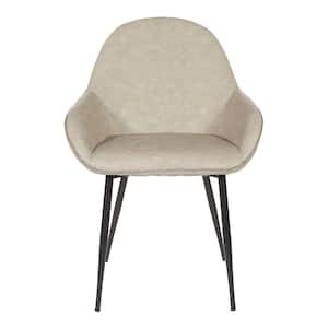 Piper Chair in Fog with Dark Brown Trim and Black Frame