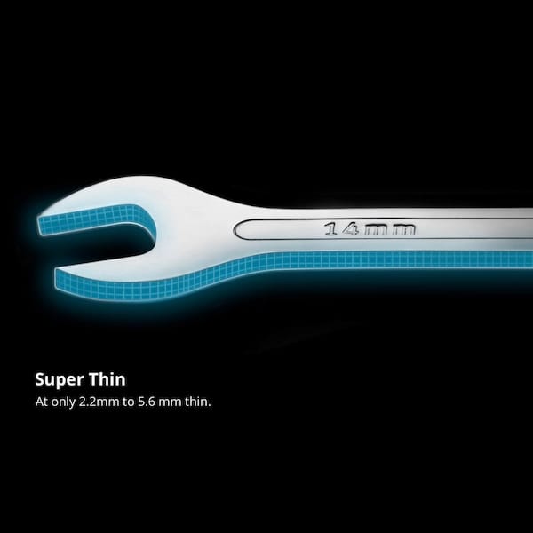 Metric and SAE Super-Thin Open End Wrench Set (14-Piece) Metric and SAE Super-Thin Open End Wrench Set (14-Piece)