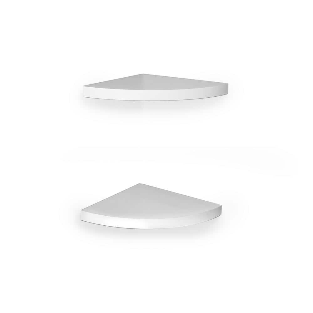 UPC 878073001312 product image for 11.5 in. x 11.5 in. White Corner Radial Shelves (Set of 2) | upcitemdb.com