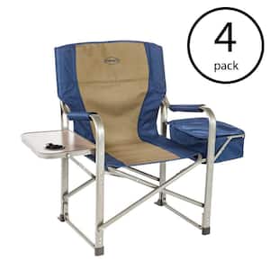 Camp Folding Director's Chair with Side Table and Cooler (4-Pack)